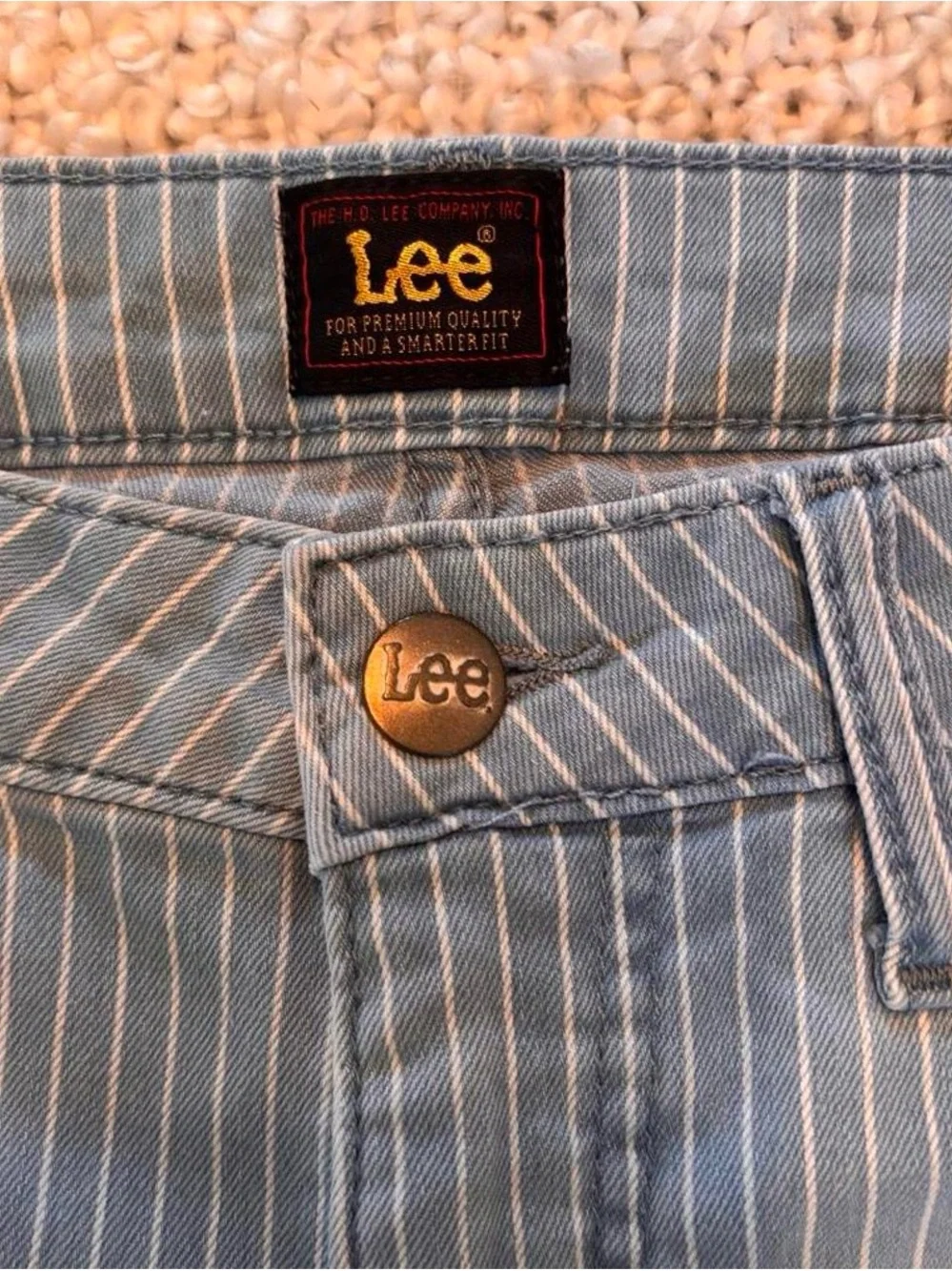 Lee Blue Pinstripe Shorts